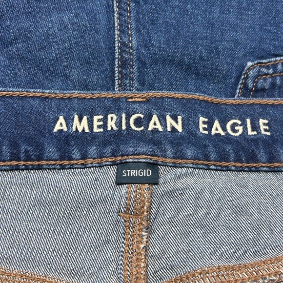 AE Dreamy Drape Strigid Barrel Jean in a Medium Wash Size 14 Long - Picture 3 of 8